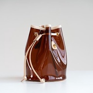 PELE | 佩楽 義大利牛皮拼接pvc水桶包透明包夏季Water bag