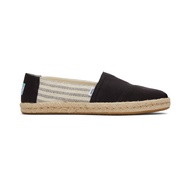 TOMS รองเท้าลำลองผู้หญิง สลิปออน รุ่น Alpargata Black Recycled Cotton University Stripes  (CC) รองเท