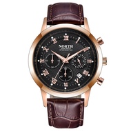 North new business men's waterproof belt 6-pin watch 6009-6p