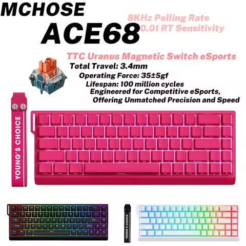 MCHOSE ACE68 Magnetic Keyboard Wired Mechanical ACE60 Pro for Gaming 0.01mm RapidTrigg 8000Hz SOCD/R