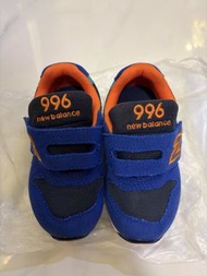 New Balance 996 藍橙色魔術貼童鞋 12.5cm 嬰兒鞋 學行 學步 幼童鞋