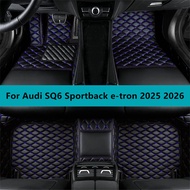 Full Set Custom Car Floor Mats For Audi SQ6 Sportback e-tron 2025 2026 2027 Leather All Weather Wate