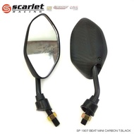 Scarlet Racing - TG 1907 Rearview Mirror Mini CarbonBEAT with Black & Chrome Stems