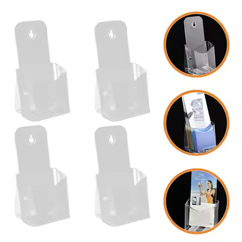 4 Pcs Acrylic Literature Holder Flyer Pamphlet Rack Acrylic Display Stand Acrylic Brochure Stand Fly