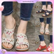 Women Slippers Sandal Flower Platform Colorful Ethnic Wedge Sandal Ladies Casual Fashion Sandals