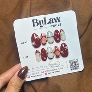 [ BYLAW.NAILS ] Red White Pearl | PREMIUM FAKE NAILS | PRESS ON NAILS | FAKE NAILS | FAKE NAILS GRAD