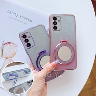 Samsung A14 A24 A34 A54 4G 5G phone case TPU 3D makeup mirror holder ultra-thin electroplated soft c