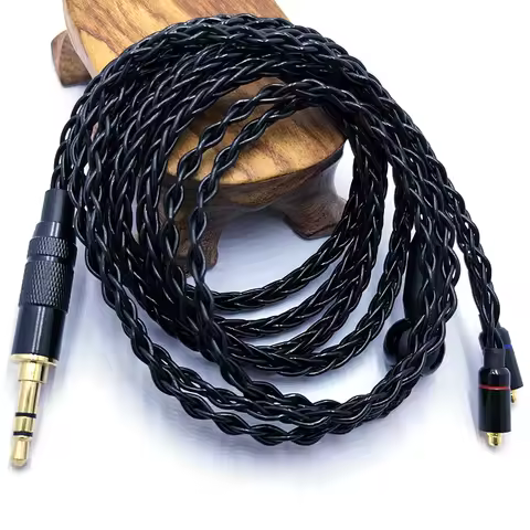 RYGMR RY C1 8 Core Silver Plated Copper Replace Earphone Cable 3.5mm/2.5mm/4.4mm MMCX Balance Upgrad