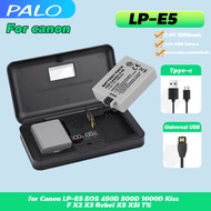 PALO แบตกล้อง Camera Battery for Canon LP-E5 EOS 450D 500D 1000D Kiss F X2 X3 Rebel XS XSi T1i