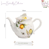 Violet Flamingo Lemon Butterfly Tea Set ชุดน้ำชาลายลูกเลมอนสลักลาย