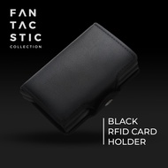 E-(Double Layer) RFID Blocking Men Wallet Card Holder Credit Card Security Travel Wallet Front Pocke
