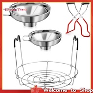 【Chuangtfx03】4 Pieces Canning Kit, 1PC Canning Rack+ 1PC Canning Jar Lifter Tong+ 2PC Canning Funnel