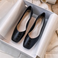 MIFEI | Squared Heel Leather Work Shoes 5CM