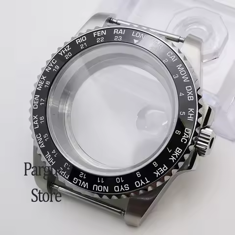 40mm black bezel sapphire glass watch case fit NH35 NH36 DG2813/3804 Miyota8215 ETA2824 PT5000 movem