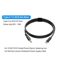 PD65W 20V USB Type C Power Charger Adapter Cord for TS100 Pine64 Pinecil Electric Soldering Iron DC5