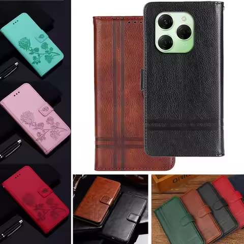 Paisley Leather Flip Case For Tecno Spark 20 Pro Wallet Cover For Tecno Spark20Pro Tecno Spark 20Pro