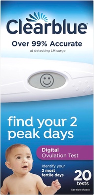 Clearblue Digital Ovulation Predictor Kit, featuring Ovulation Test with digital results, 20 Tests 20 Count (Pack of 1) DOT 20