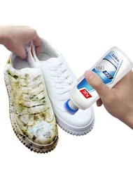 3 件式白色鞋子清潔套件,包括鞋子清潔劑、鞋子增白劑、鞋刷,適合清潔運動鞋