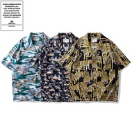 MBBCAR brand work style mens youth 2024 summer new seaside vacation Hawaiian shirt Cuban pilot flora