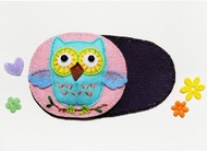 弱視矯正 眼罩 Patch Eye  單眼左右更換式遮眼罩- 粉藍貓頭鷹