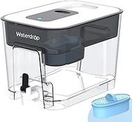 Waterdrop Alkaline Water Filter Dispenser, Large 20-Cup, Up to PH 9.5, Healthy, Clean &amp; Toxin-Free Mineralized Alkaline Water, 100-Gallon, BPA Free, Black (1 Filter Included)