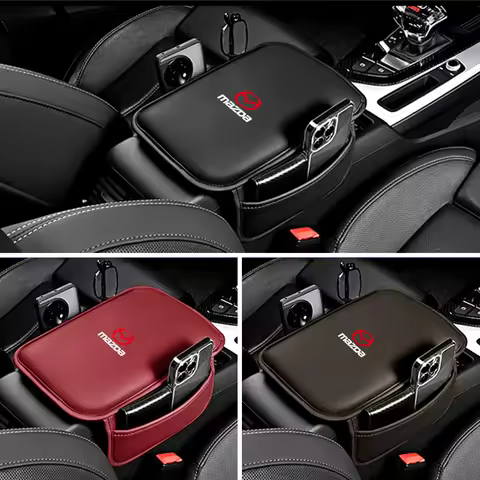 Car Armrest Box Pad Leather Auto Armrest Mat For Mazda Speed MS 2 3 5 6 7 Axela Atenza CX7 CX8 CX9 D