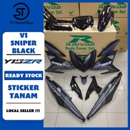 YAMAHA Y15 Y15ZR V1/V2 SNIPER BLACK COVER SET (STICKER TANAM) RAPIDO NEW ACCESSORY AKSESORI