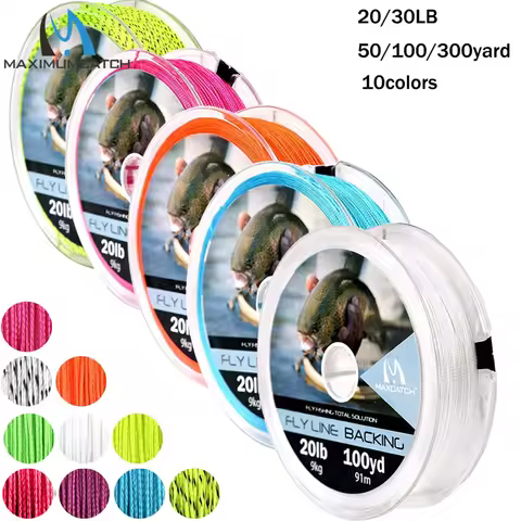 Maximumcatch Braided Backing Line 20LB 30LB Fly Fishing Line 50/100/300Yds Strong Durable Multi Colo