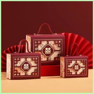 [WNK XSVF NHD 129 ] 10pcs Portable Candy Boxes Red Chinese Style Wedding Gifts Packaging Box With Ha