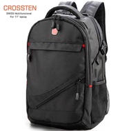 Crossten large capcity swiss multifunctional bag mochila,anti theft,17 inch laptop backpack ,waterproof,USB Charging port