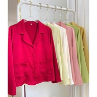 Women's Long-Sleeved Sand Silk Pajamas Set High Quality Autumn, Standard Form, Soft, Smooth, Cool (V