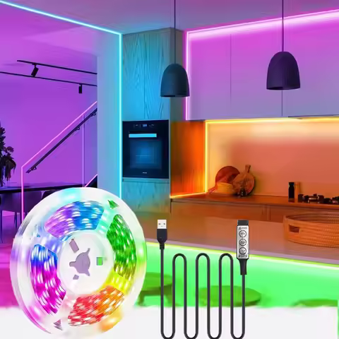 5V RGB 5050 Home LED Strip Lights 3 Keys Control USB TV Backlight LED Strip Lights Home Party Decora