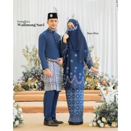 [FULL SET 7 ITEM NAVY BLUE] BAJU PENGANTIN/NIKAH/TUNANG/KURUNG MODEN SONGKET WALINONG SARI