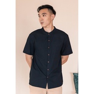 Dear Lyla Hans Mandarin Collar Shirt (Midnight)
