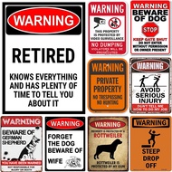 Beware of Dogs Metal Tin Signs Wall Posters Plaque Warning Sign Vintage Iron Painting Decoration for