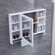 ‍🚢Bathroom Mirror Cabinet Wall-Mounted with Shelf Carbon Fiber Bathroom Mirror Simple Washstand Storage Cabinet Storage