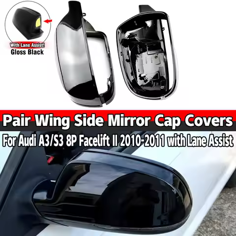 1 Pair Side Wing Rearview Mirror Covers Caps For Audi A3/S3 8P, A4/S4 8B8 Facelift(B8.5) A5/S5 8T Fa