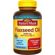Nature Made Flaxseed Oil 1000 mg Dietary Supplement Liquid Softgels 100
