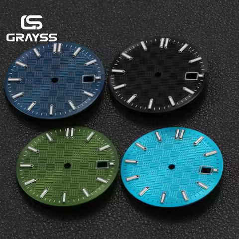 Sterile 31mm Watch Dial Ice Blue/green/black Engineer Style Watch Accessories 3D Pattern True Nail s