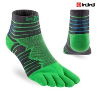 INJINJI ULTRA RUN MIDWEIGHT MINICREW EMERALD Running Socks Ankle Support Green And Black