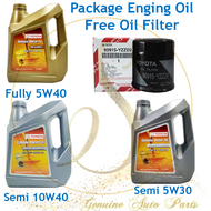 ( 100% Original ) Toyota Engine Oil Fully Synthetic SN / CF 5W40 Semi Synthetic SN / CF 10W40 5W30 Free 1Pcs Oil Filter 90915-YZZD2