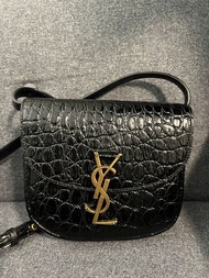 2021 Saint Laurent (YSL) Kaia Small Shoulder Bag in Crocodile-Embossed Leather