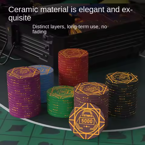 25 Pcs Ceramic Texas Poker Chips Professional Casino Home Entertainment Blackjack Roulette Mahjong B