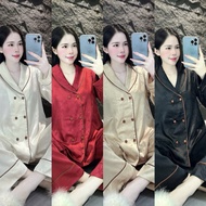 HCM HCM HCM | Luxury women's brocade pajamas with bamboo leaves