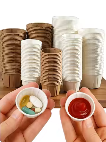 100pcs Disposable Paper Medicine Cups 0.75/1/2.5oz Mini Paper Cup for Medication Pills Distribution 
