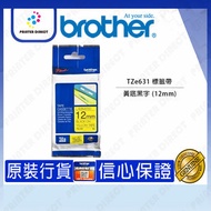 BROTHER - 特強過膠保護層標籤帶#TZe631 (黃底黑字12mm)