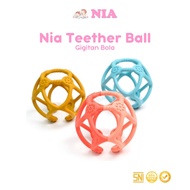 Nia Baby Silicone Teether Ball - Teether Toy BPA-Free Children's Handheld Teether Ball-Shaped