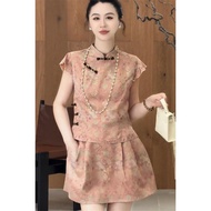Summer Chinese Style Suit for Women - Elaborate Design Pink