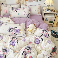 Funny Crayon Shin Chan 4 IN 1 Bedding Sets Dormitory Bedroom Comforter Cover Flat Bedsheet Pillowcas