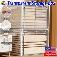 24L/66L/110L Transparent Foldable Storage Box Clothes Organizer Clothes Storage Oxford Storage Box S